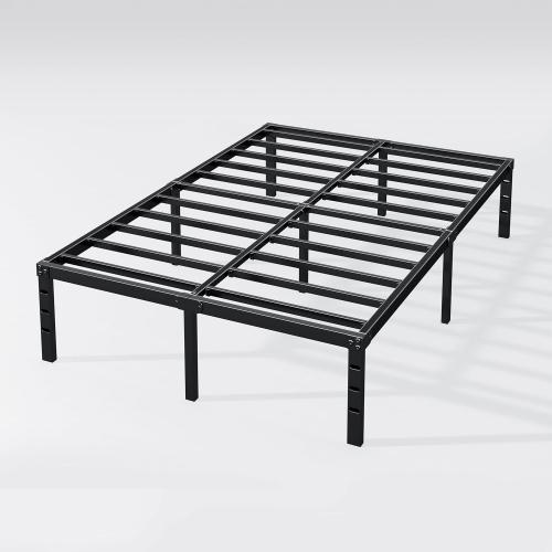 Hafenpo 14 Inch Queen Bed Frame - Sturdy Metal Platform Queen Size, No Box Spring Needed, Heavy Duty, Easy Assembly, Strong Bearing Capacity, Under Bed Storage, Black