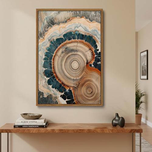 Tree Ring Wall Art Framed, Modern Nature Decor, Easy to Hang 24x36 Inch | The Art of Nature's Timeline,Affordable & High quality,Perfect for your Living Room, Bedroom, Bathroom & Office