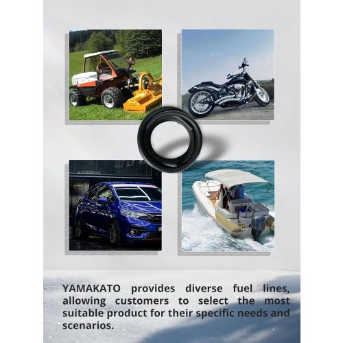 YAMAKATO 5/16 Inch ID Fuel Line Hose Braided 6 Feet w/ 10 Clamps 8mm Braided Rubber Tubing