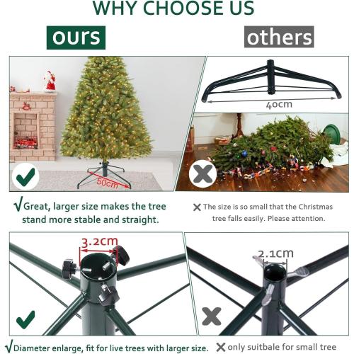 Elfjoy Christmas Tree Stand 19.7 inches Iron Metal Bracket Rubber Pad with Thumb Screw (50cm)