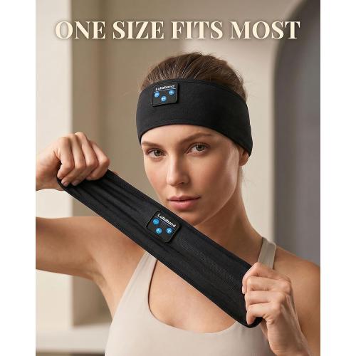 Lullaband Sleep Headphones, Bluetooth Headband Headphones with 12-Hour Battery, Soft Headband for Sleeping, Travel, Exercise, Yoga & Relaxation