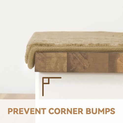 Size 9.5 x 32, Bullnose Stair Treads Non Slip 9.5 x 32, 14 Pcs Carpet Stair Treads for Wooden Steps Indoor with Edge Protection, Reusable Peel and Stick TPU Backing Stair Runner Rugs - Lattice Pattern Beige