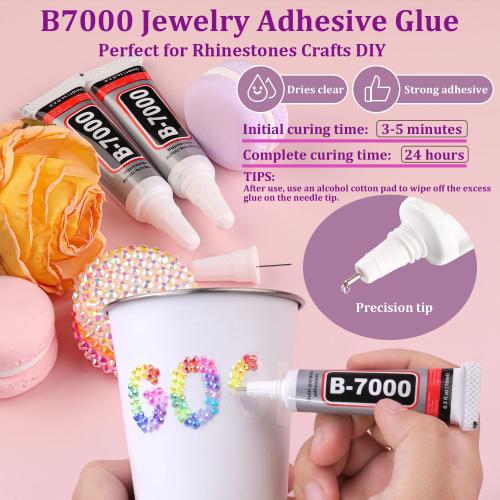 2 Boxes 3 4/5mm Jelly Rhinestones for Bedazzling, 22000Pcs Multicolor Flatback Resin Gems for Crafting, Bedazzler Kit with 2Pcs 10ml B7000 Jewelry Glue for DIY Crafts Book Fabric Decor Nail Art