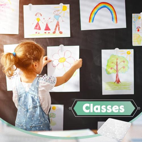 TaoBary 120 Pieces Adhesive Plastic Sticky Clips White Reusable Removable