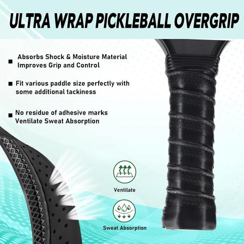 AMA SPORT Pickleball Paddle Grip Tape 2 Pack Pickleball Overgrip Replacement Grip Wrap for Pickleball Rackets Anti-Slip Grip Ridge Easy Installation and Long-Lasting Performance