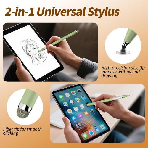Bopomofo Stylus Pen for Touchscreen,5 PCS 2-in-1 Magnetic Stylus Pen High Sensitivity & Precision Stylus,Extended Pen Body Design,Compatible with Touch Screens(9 Tips   3 Magnetic Sheets)