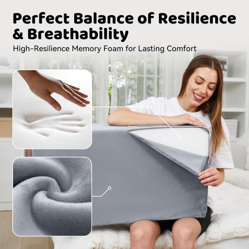 Grey Leg Elevation Pillow,Leg Wedge Pillows for After Surgery,Injury and Rest,Memory Foam Elevating Pillow for Legs Sweeling and Sleeping Blood Circulation,Legs Pain Relief Recovery