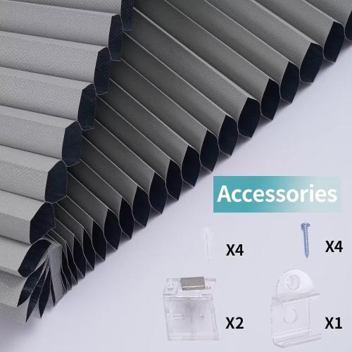 MYshade Cordless Blackout Window Blinds & Shades Pull Down Room Darkening Window Shades Light Blocking Honeycomb Cellular Shade for Indoor Windows Easy to Install 59 inch Wide, H72 Grey Blinds