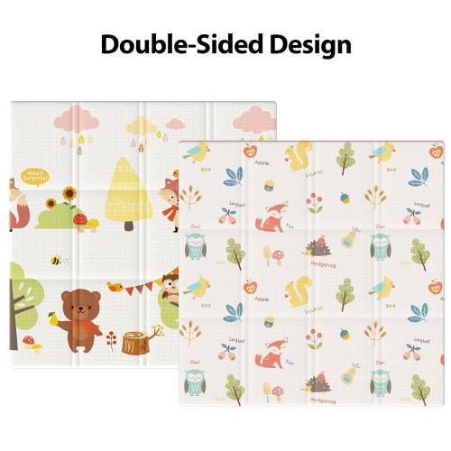 XVISHX Baby Play Mat, 50 x 50 Inch Play Mat Perfect for Use Baby Playpen, Foldable Baby Foam Playmat for Floor, Portable Waterproof Activity PlayMats for Babies, Infants and Toddlers