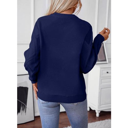 SHEWIN Womens Sweaters Crewneck Cable Knit Sweater Long Sleeve Fall Tops for Women 2025