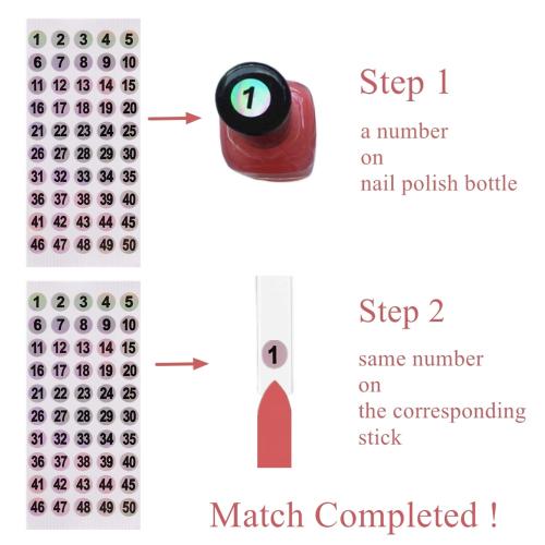 Nail Swatch Sticks with Ring for Nail Color Display Nail Art Supplies Nail Practice Samples (50pcs, transparent)