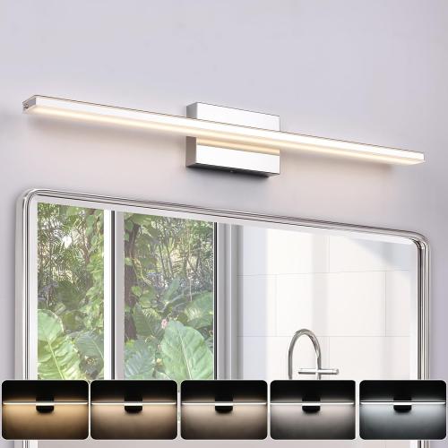 BRIVOLART LED Modern Bathroom Vanity Light Fixtures 24W Dimmable 5CCT LED Vanity Light Bar Over Mirror Matte Black Wall Light for Bathroom 31.5 inch Long