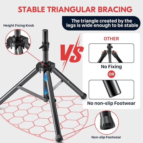 Starlink Gen 3 Tripod Stand, Adjustable Heavy Duty Mount for Outdoor Camping and RVing, Compatible with Starlink Gen 3/V4, Included Slide-in Tube Adapter, Easy Installation