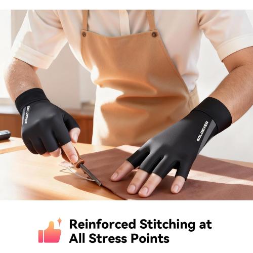 All-Around Copper Arthritis Gloves, Carpal Tunnel Pain Relief Gloves, Breathable & Anti-Slip Hand Compression Gloves for Rheumatoid, Tendonitis, Swelling, Fingerless Gloves Fit Men & Women 9.4-10.1