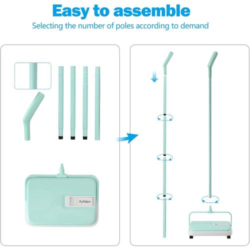 Eyliden Carpet Sweeper, Mini Size Lightweight Hand Push - No Noise, Non-Electric, Easy Manual Sweeping Only for Carpet Cleaning (Mint)