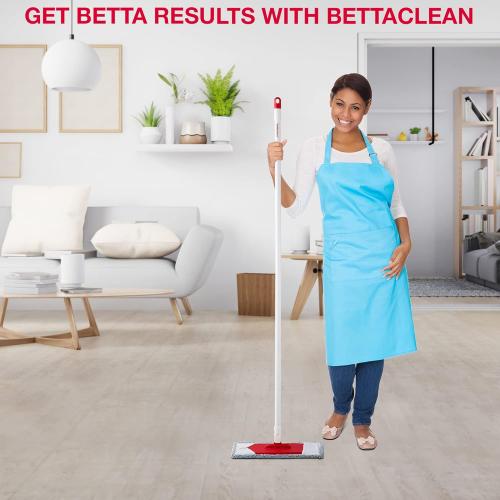 Home & Outdoor Heavy-Duty Scrub Mop and Broom with Collapsible Bucket Set & Microfiber Cloth Replacement Pack