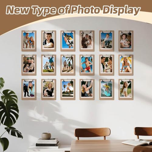 6 x 9 Clipboards Bulk, 32 Pack Small Clip Board, A5 Letter Size Wooden Hardboard Kids Clipboard Pack for Classroom, Party, Home, Brown