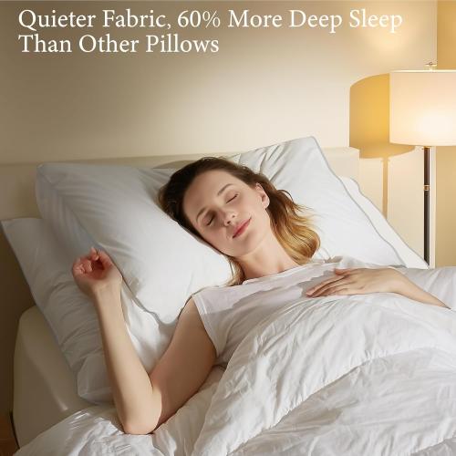 SANSWAN Luxury Goose Down Pillow King Set of 2, Cooling Breathable Hotel Quality Medium Firm for Hot & All Position Sleepers, Hypoallergenic