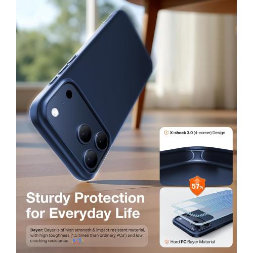 TORRAS Magnetic Slim-Fit for iPhone 17 PRO MAX Case, Ultra-Thin 17 ProMax Phone Case Compatible with MagSafe, Light Anti-Scratch Matte Hard PC Bayer 6.9 inch OriginFit, Deep Blue