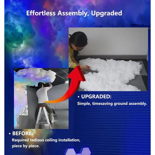 16.5 FT Cloud Lights for Ceiling, Upgraded Thundercloud Music Sync Multicolor Changing Strip Light, Atmosphere DIY Creative Thunder Cloud Lamp Wall Ceiling Light for Bedroom Gaming Room Party