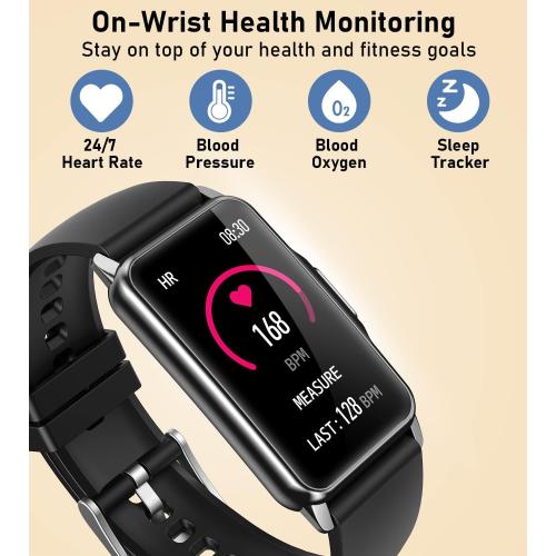 Fitness Tracker Smart Watch with 24/7 Heart Rate Blood Pressure Blood Oxygen Sleep Monitor115 Sports Modes Step Calorie Counter Pedometer IP68 Waterproof for Android and iPhone