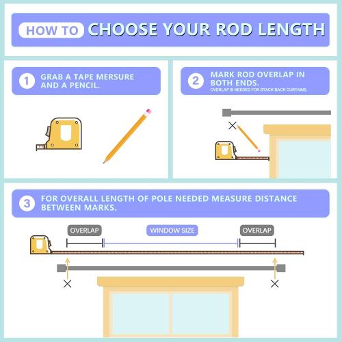 Byondeth Curtain Rods for Windows 16 to 88 Inches Adjustable Length 1 Inch Diameter Window Curtain Rod with Aluminium Finials, Black