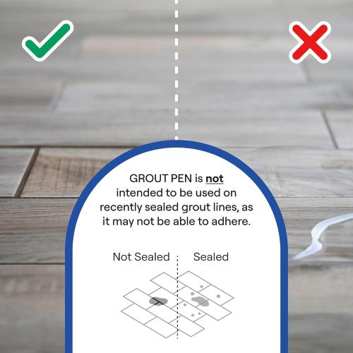 Grout Pen Beige Tile Paint Marker: Waterproof Grout Paint, Tile Grout Colorant and Sealer Pen - Narrow 5mm, 2 Pack with Extra Tips (7mL) - Beige