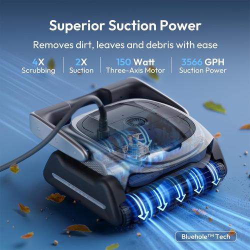 (2026 New) BUBLUE Bubot 800P Gen2 Robotic Pool Cleaner,Pool Vacuum for Inground Pools,with Smart Navigation,App Control& Scheduling,Cleans Floor/Wall/Waterline/Shallow Area,for Pools up to 1,076 Sq.Ft ‼️used‼️