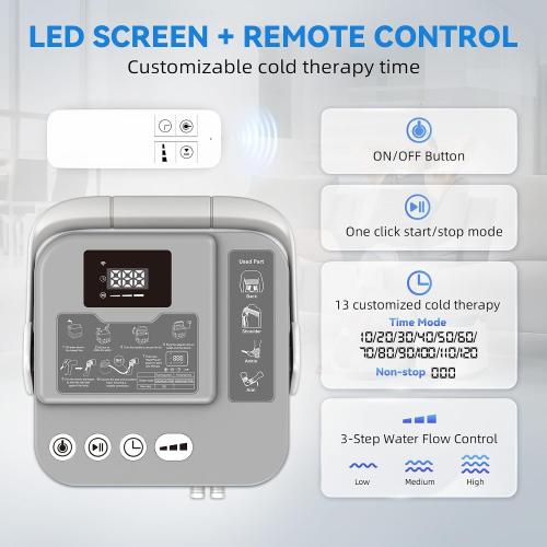 Cold Therapy Machine,Programmable Timer Knee Ice Machine with Silent Pump,Knee Replacement System for Cryotherapy Pain Sports Injuries,Ice Therapy Ankle/Leg/Shoulder/Back/Hip