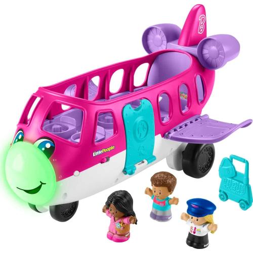 Fisher-Price Little People Barbie Toddler Toy Little Dream Plane with Lights Music