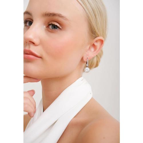 Long Pearl Earrings for Women 925 sterling silver Pearl Dangle Earrings Hypoallergenic Elegant Wedding Pearl Tassel Earrings for Bridal Christmas Gift