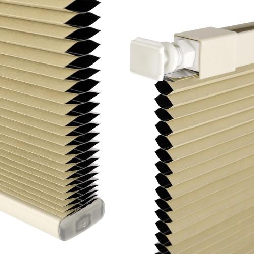 Cordless Cellular Shades, No Drill No Tools Honeycomb Window Blinds, Blackout Light Blocking Cellular Shades for Window, Thermal Insulation Blinds, Easy to Install, Light Cream 32W x 64H