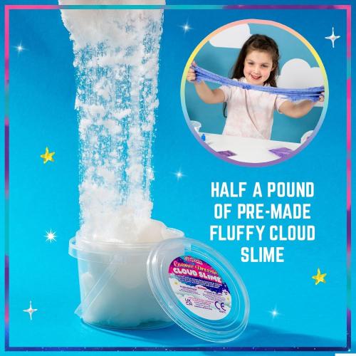 GirlZone Cosmic Cloud Slime Kit, Premade Galaxy Slime Kit for Girls Ages 10-12 with Glitter & Inks