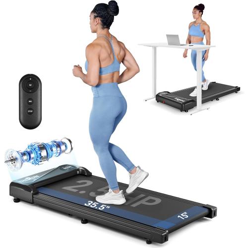 THERUN Walking Pad Treadmill Under Desk, Portable Mini Treadmill for Home/Office, Walking Pad Treadmill 2.5HP, Walking Jogging Machine with 265 lbs Weight Capacity Remote Control LED Display