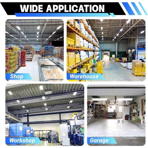 Allsmartlife LED Linear High Bay Light 4-Pack, 5000K Daylight 300W 40500LM 0-10V Dimmable Adjustable Tilt Hanging LED High Bay Shop Lighting Fixtures for Garage Warehouse Workshop, ETL