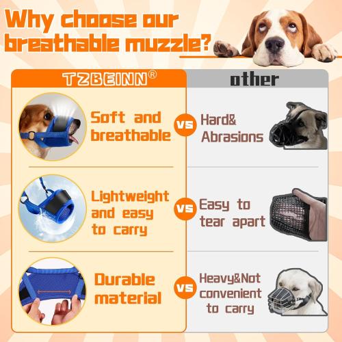 Size XL Dog Muzzle, Soft No Barking Bite Mesh Muzzles for Large Sized Dogs Anti Chewing, Breathable Muzzle for German Shepherd Labrador/Golden Retriever, etc, Suit for Grooming Vet Allows Panting Drinking
