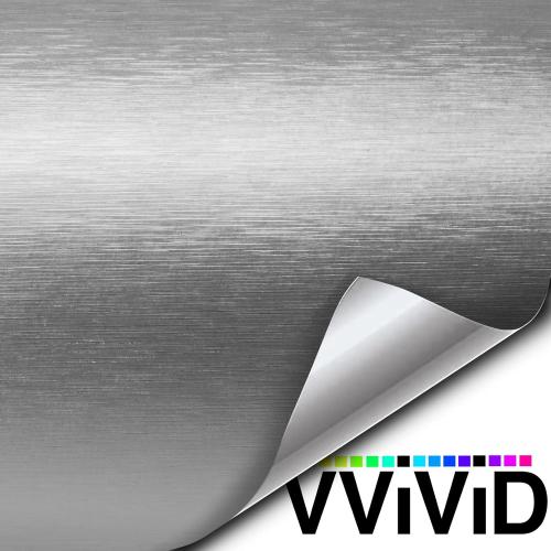 VViViD® XPO Silver Brushed Steel Car Wrap Vinyl Roll with Air Release Technology (10ft x 5ft)