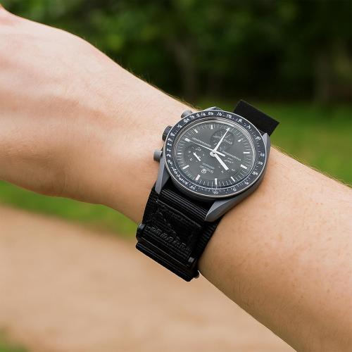 Nylon Sport Watch Band - Black Quick Release Watch Straps for Men Women - Athletic Military Smart Watch Bracelet Replacement - Correa para Reloj Hombre - 18mm 20mm 22mm