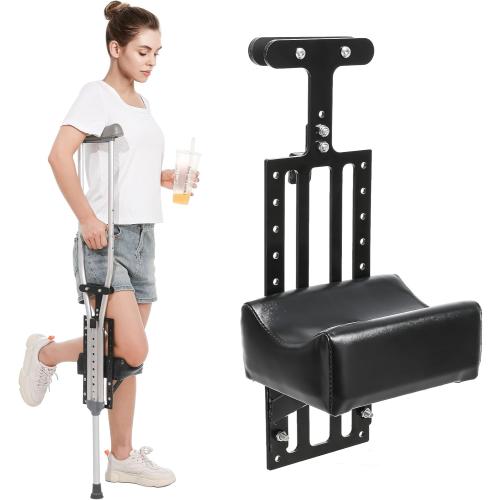 Crutch with Knee Rest Pads | Adjustable Pain Free Knee Crutch with Ergonomic Support Platform | Knee-Rest Pads for Single Leg Injuries | Crutch not Included