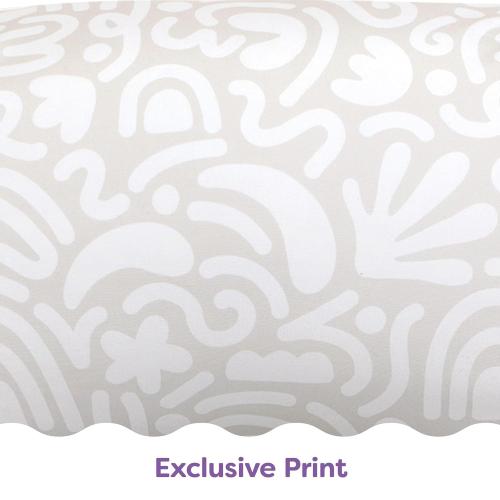 Boppy Nursing Pillow - Ergonomic Bottle & Breastfeeding Pillow with High, Firm, Large Area, Water-Repellent Cushion with Washable Cover; Baby Safety Alliance Verified - Cream Retro Squiggles