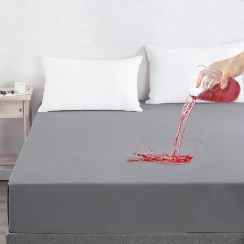 Soft and Breathable Twin XL Size Waterproof Mattress Protector, Fitting 6-16 Inches Mattress, 2 Pack, Gray