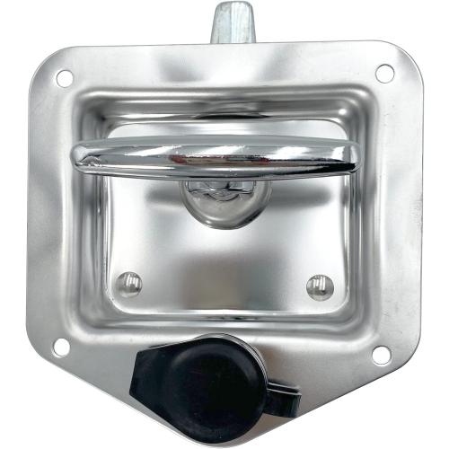 L8815 Tool Box Latch T Handle Latches with Lock Highly Polished Stainless Steel Tool Box Locks for Trailer Door RV Camper Truck Bed Toolboxes - Folding T-Handle Latch with Gasket