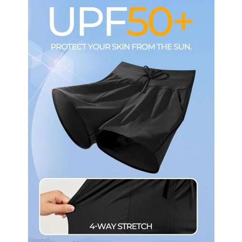 Size M IUGA Womens 5 Swim Board Shorts Stretchy High Waisted Beach Shorts for Women Quick Dry UPF 50  Swimsuit Bottoms with Liner