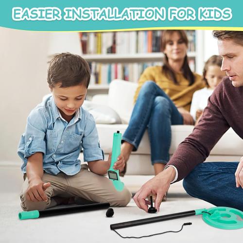 OMMO Kids Metal Detector, Adjustable 27.5-37.8 with LCD Display (Blue) | Lightweight Design with 6 Search Coil for Outdoor Exploration, Beach Treasure Hunting, Hiking Adventures and Birthday Gift