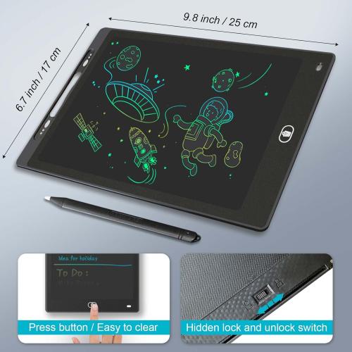 Magnetic Dry Erase Board for Fridge, 9.8”×6.7” Small LCD Writing Tablet Blackboard Grocery to Do List Magnet Pad Black White Whiteboard Adult Chore Chart Refrigerator Digital Notepad Message Center