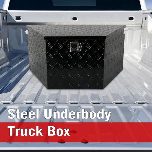 36 Inch Aluminum Trailer Tongue Tool Box 5 Bar Tread Wide Utility ToolBox for Pick Up Truck RV Storage Organizer Tool Box with Lock and Keys - 36X19X17.5 Black