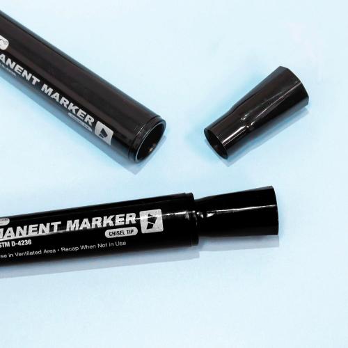 BAZIC PRODUCTS Permanent Marker Chisel Tip, Jumbo Wide Black Color Markers, Coloring on Plastic Wood Metal Glass Stone for Art Office (3/Pack), 1-Pack