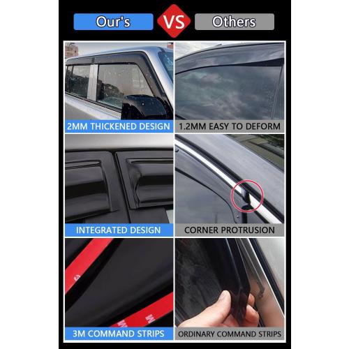 Vent Shades Rain Guards for Jeep Cherokee 2014 2015 2016 2017 2018 2019 2020 2021 2022 2023 Accessories, for Jeep Cherokee Window Deflectors Window Visors