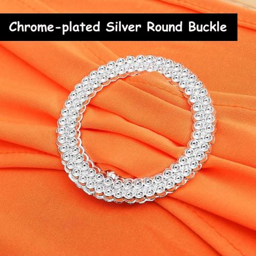 25PACk.....Albassa Chair Sashes Spandex Stretch Chair Bows with Buckle Slider for Wedding Party Decorations (Orange, 25PCS)