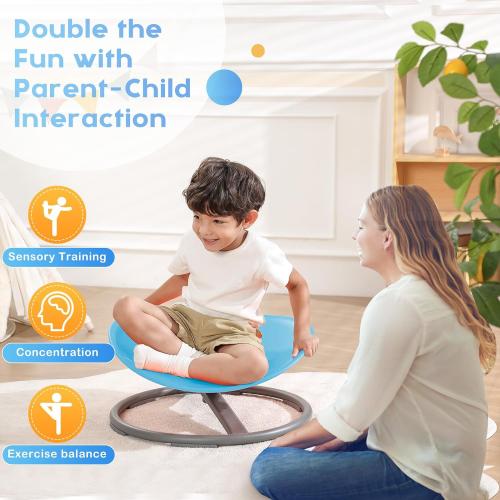 BABAMU Spinning Chair for Autistic Kids, Sensory Swivel Chair, 220LBS Weight Capacity, Autism Sensory Products, Autism Toys, Sensory Toy (Blue, Egg)